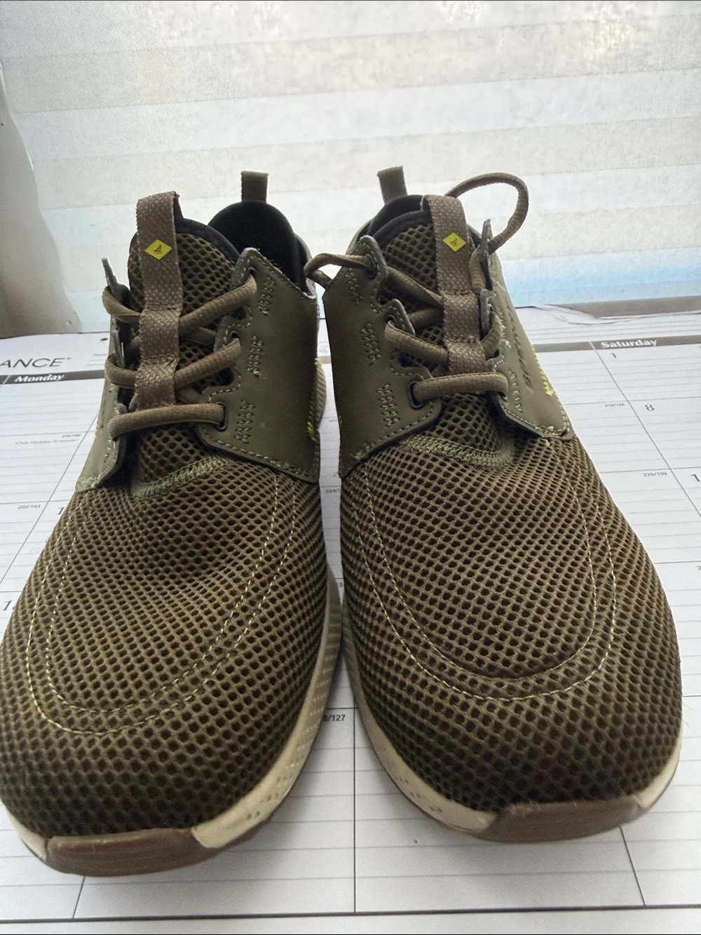Sperry Men’s Olive Green Mesh Lace-Up Sneaker